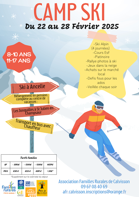 Affiche Camp ski 2025